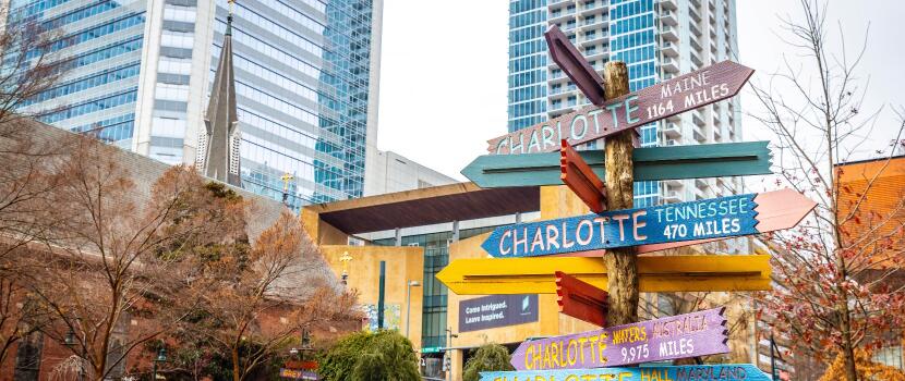 Directions signs in Charlotte NC